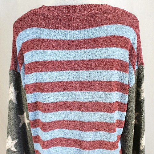 Pol Flag Pullover Damen Größe S Sterne Streifen Langarm Drop Shoulder Pulli - Bild 6 von 7