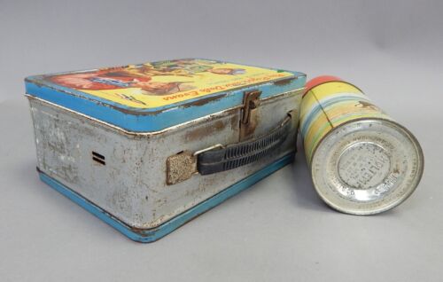 Vintage 1957 Roy Rogers Dale Evans Bar Ranch amerikanische Thermoskanne Metall Brotdose - Bild 3 von 6