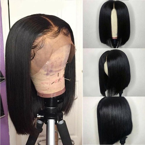 Brazilian Indian Remy Short Bob Straight Wig 13x4 Lace Front Human Hair Wigs 10" - Picture 5 of 10