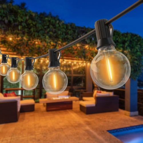 100/300FT Outdoor Festoon String Lights Mains Powered LED G40 Bulb Garden Lights - Picture 16 of 27