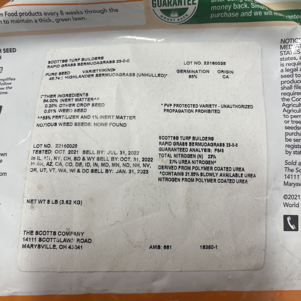 Turf Builder Rapid Grass 8 Lb. Bermuda Grass Seed eBay