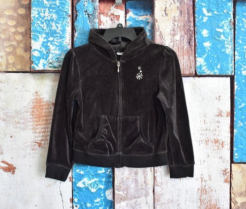 Kids Girls Athletic Works Velour Full Zip Hoodie L (10/12) Black Soot PRE-OWNED - Picture 1 of 10