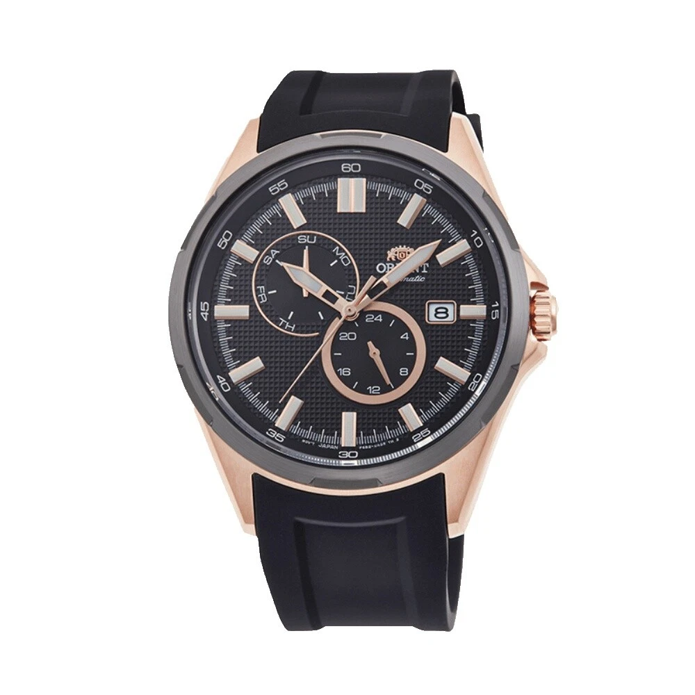 Caja de acero inoxidable Orient Relojes de Pulsera Banda de Goma