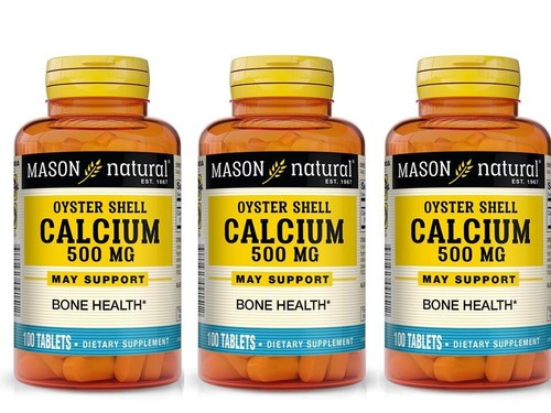 Oyster Shell Calcium, 500 mg, 100 Tablets 3 X 100 = 300 TABLETS - Picture 1 of 3