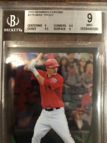 Mike Trout BGS 9 RC | 9 - 9.5 -9.5 -9 | 2011 Bowman Chrome #175 MINT Rookie Card - Picture 3 of 4