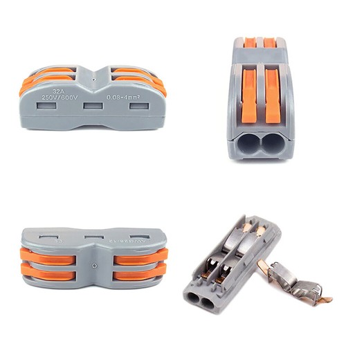 10Pcs 2 Way Reusable Spring Electrical Lever Connector Wire Cable Terminal Block - Picture 4 of 8