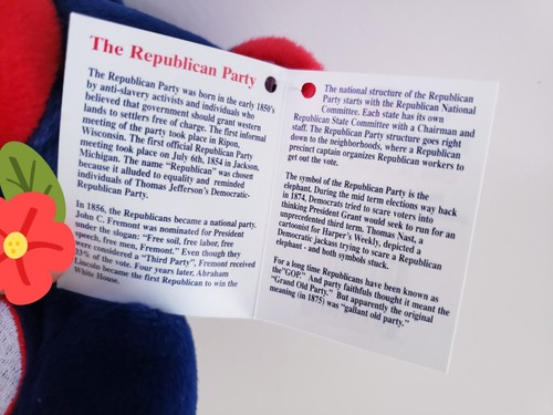 Neu mit Etikett. Republican Party Beanie Babys Plüschbär Dark Bule - Bild 4 von 7