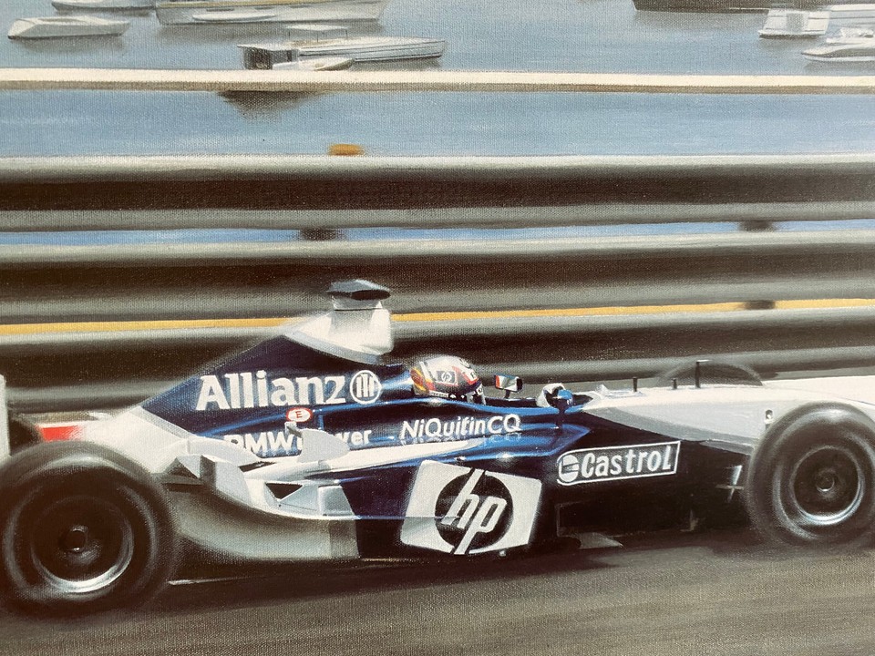 Juan Pablo Montoya Motor racing art print Harbour Master by Gerald