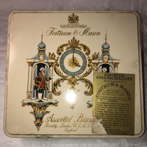 Vintage Fortnum&Mason Biscuits/Cookie Tin Box U.K. Queen Elisabeth II *RARE* - Picture 1 of 13