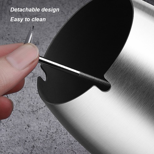 Stainless Steel Odorless Ash Tray Large Capacity Butt Bucket Windproof with Lid - Picture 17 of 21