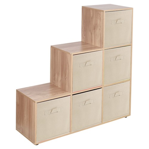6 Cube Step Storage Bookcase Unit Shelf Drawers Baskets Home Office Organiser - Picture 54 of 99