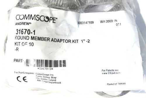 COMMSCOPE 31670-1 ROUND MEMBER ADAPTOR KIT 1"-2 KIT OF 10 (LOT OF 4 BAGS) - Picture 3 of 3