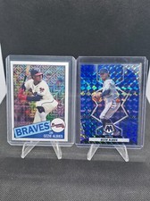 Ozzie Albies-'20 Topps 1985 35th Anniversary Mojo & '22 Mosaic Blue Camo