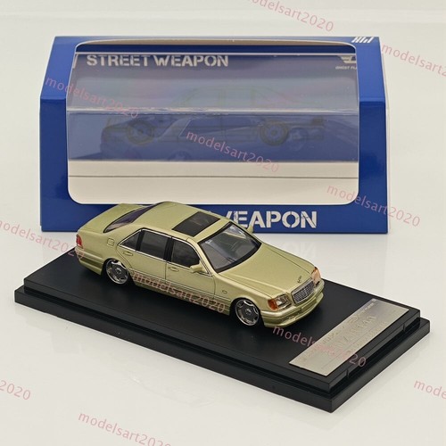 Coche modelo diecast 1:64 Street Weapon Mercedes Benz W140 S600 amarillo limitado 499 - Imagen 3 de 7