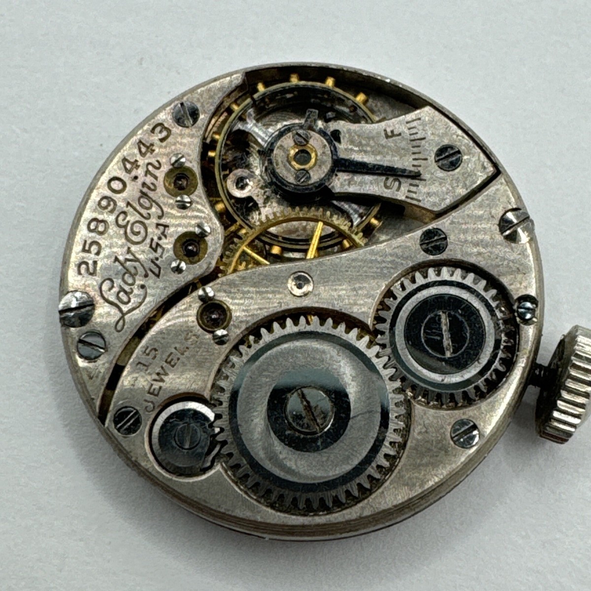 Antique Elgin Movement With Dial And Hands 15 Jewels Runs  display picture 1
