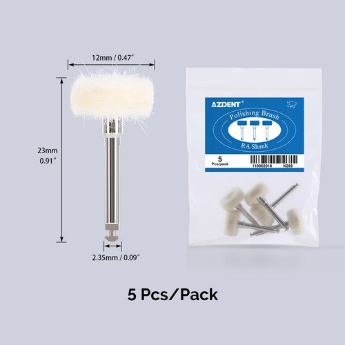 AZDENT Dental Polishing Kit Buffing Brush Wheel RA 2.35mm Shank for Rotary Tool - Picture 18 of 34