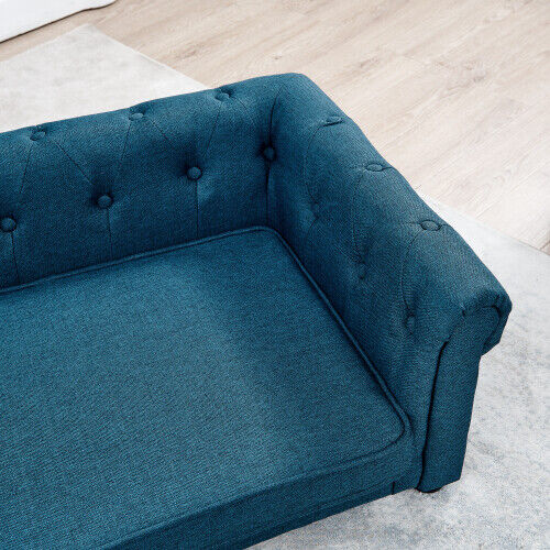 Blue Elegant Rectangle Pet Bed For Medium And Large Dogs Sofa Bed, Dog Couch - Picture 8 of 8