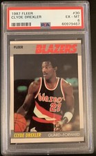 1987 Fleer Clyde Drexler PSA 6 EX-MT HOF Portland Trailblazers #30 GLIDE 🔥