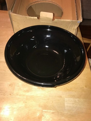 Longaberger Keramik gewebt Reflexionen Ebenholz schwarz Standfuß Kompott Schale 31722150 - Bild 6 von 12