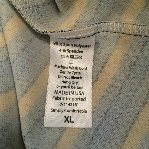 LuLaRoe Cassie Skirt XL Blue Gold Black Striped Pencil Knee Length Pull On - Picture 9 of 9