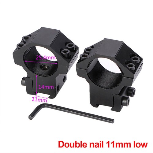 1 Pair Rifle Scope Ring Mount 1 Inch/25.4mm Low Profile 11mm Dovetail Rail - Picture 2 of 11
