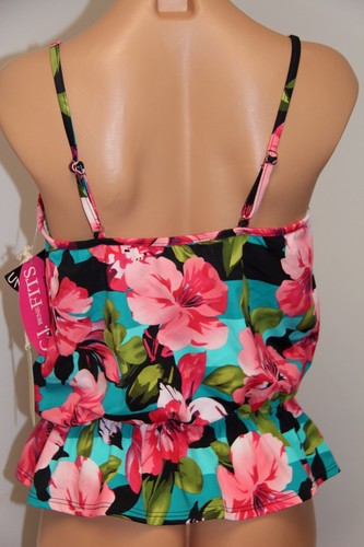 NWT Caribbean Joe Swimsuit Tankini Bikini Top Midriff Minimizer Underwire - Picture 5 of 5