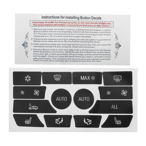 Dash Climate Control Panel Button Repair Decal Sticker For BMW 5 Series 09-15 - Picture 3 of 6