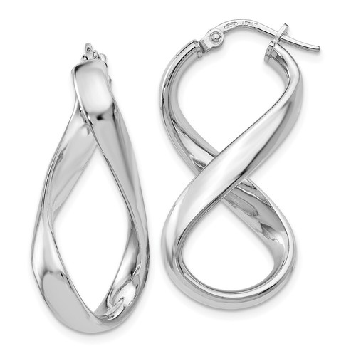 Sterling Silver Polished Twisted Hoop Earrings - Picture 1 of 4