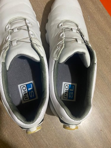Footjoy Pro SL Golf Shoes Sneakers Spikeless Leather White Mens 11 1/2 - Picture 2 of 9