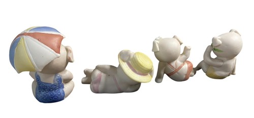 1980’s VTG Enesco Mini Pigs Sun Bathing Beauties Collectables - Set of 4- READ - Picture 3 of 8