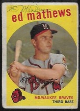 1959 Topps #450 Eddie Mathews HOF Milwaukee Braves