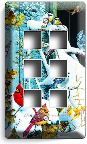 CARDINAL BLUE JAY BIRDS CONTRY WINTER LICHTSCHALTER STECKDOSE WANDTELLER ZIMMERDEKO - Bild 24 von 34