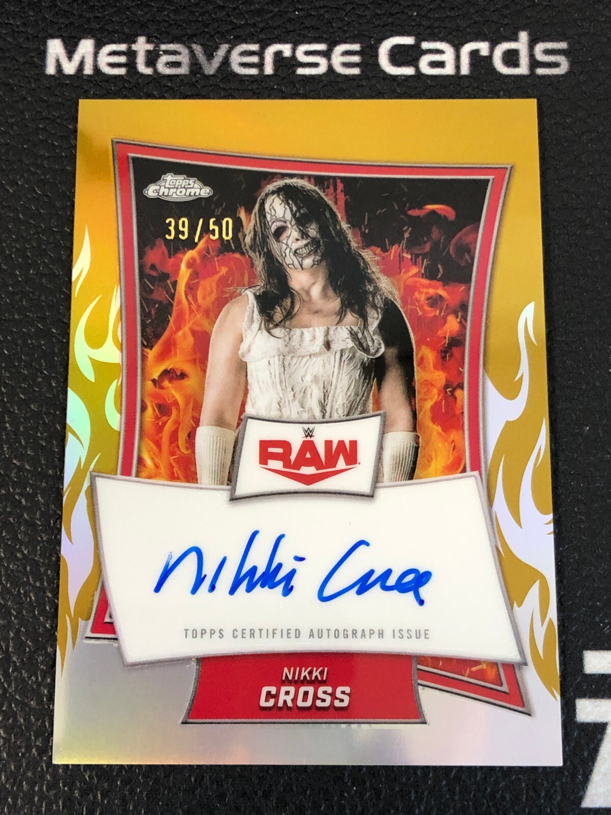 2025 Topps WWE Chrome Nikki Cross Red Brand Auto Gold /50 RAW