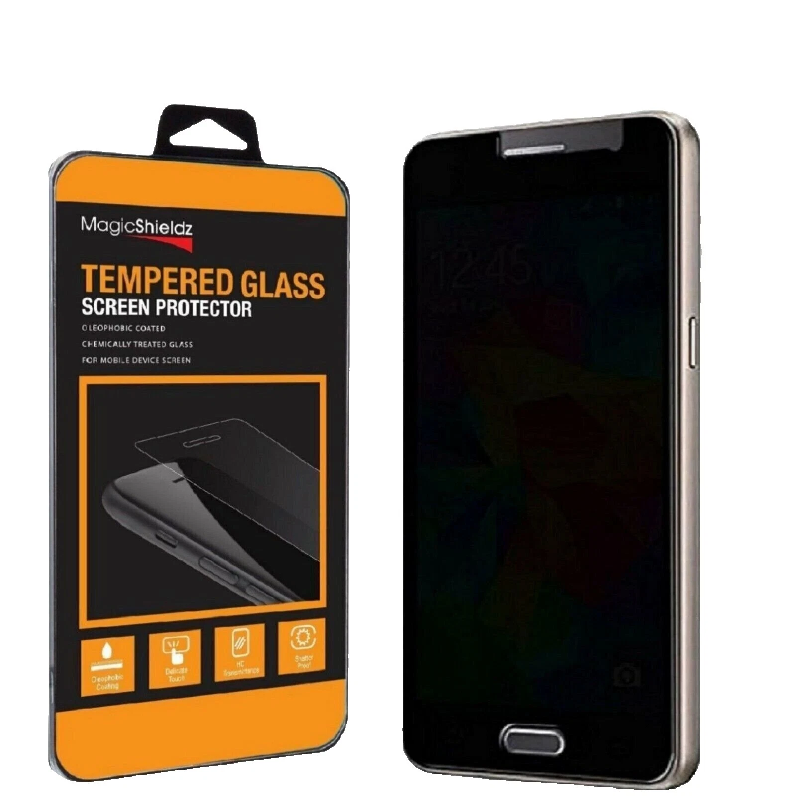 黑色钢化玻璃屏幕保护膜，适用于三星 Galaxy s7