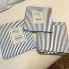 Three (3)  Croscill Blouson Valances Blue/White Striped  18.5" L x 88" W NWT