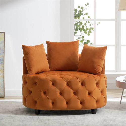 Modern Accent Chair,Barrel Chair Single Leisure Sofa Chair for Living Room - Picture 17 of 17