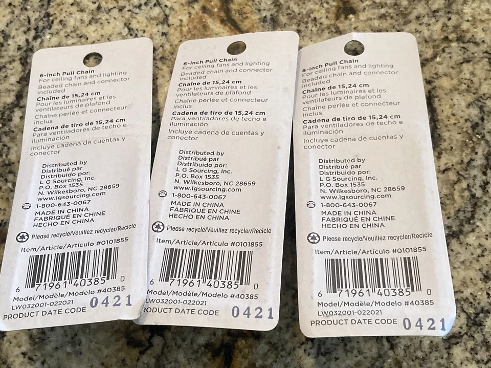 Harbor Breeze Fan/Light Pull Chain - Basketball - Lot of Three - Image 2 of 2