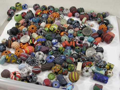 2 Pounds Assorted India Handmade Replica African Beads Wholesale Bulk (TZ-2) ⭐