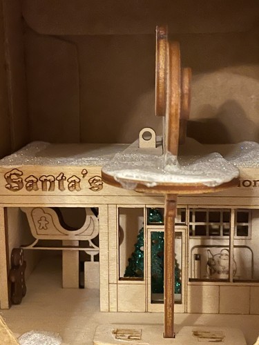 Cracker Barrel Ginger Cottages Santa's Sleigh Station Christmas Tree Ornament - Picture 2 of 6