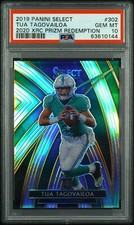 Tua Tagovailoa 2019 Select 2020 XRC Prizm Redemption #302 Dolphins Rookie PSA 10