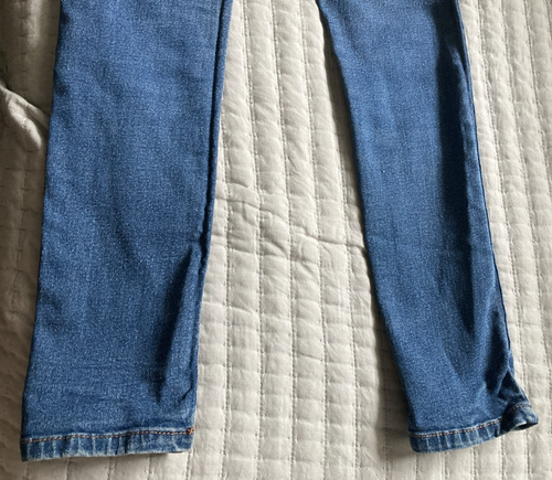 Guess Brand Girls Youth Size 8 Blue Denim Skinny Jeans Flower Rose Strechy - Picture 15 of 22