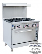 Serv-Ware SGR-6B-C 36" Gas Restaurant Range w/ (6) Open Burners, (1) Convection