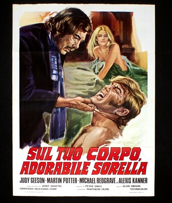 SUL TUO CORPO ADORABILE SORELLA manifesto poster Judy Geeson Goodbye Gemini D92