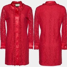 Gucci Lace Collared Cluny Mini Dress 36/US 4 (e)