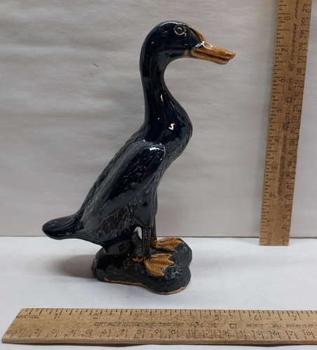 DARK BLUE / BLACK DUCK FIGURINE - 7½ inches tall - listing #1312513 - Picture 1 of 10