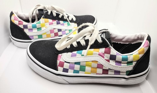 Vans Old Skool Rainbow Checkerboard Size Missy 5 VGC 500714 - Picture 7 of 10