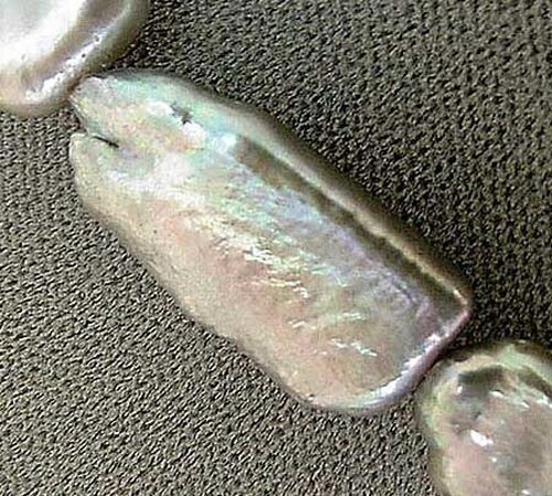Rare Rectangular Platinum FW Coin Pearl Strand | 26x9x5-16.5x8.5x5.5mm | - Picture 11 of 12