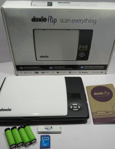 Doxie Flip DX70 | Cordless Mobile Flatbed Mini Scanner | In Box | w/ Accessories