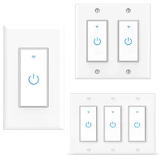 WIFI Smart Light Switch Work with Alexa&Google Voice and Remote Control 2/3 Gang
