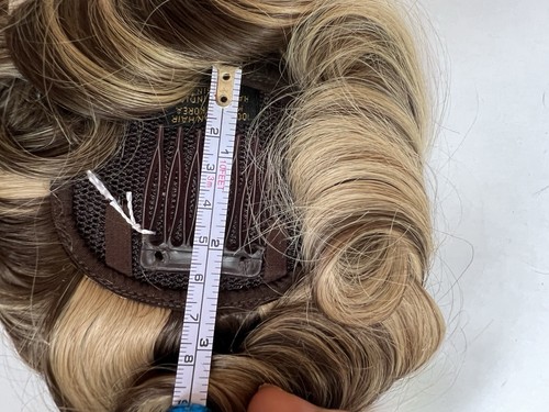 100% Echthaar Perücke Dunkelbraun & Haselnuss Lockige Kralle Haarteil Extension Neu - Bild 11 von 24